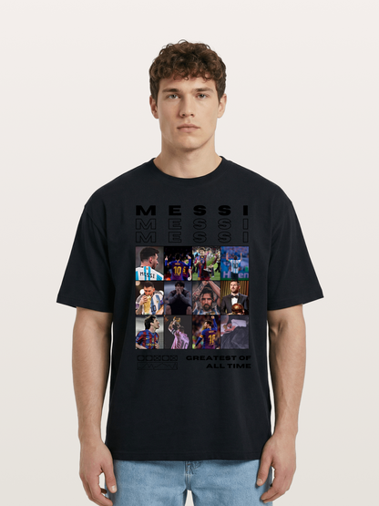 Messi Greatest of All Time Montage Cotton T-shirt