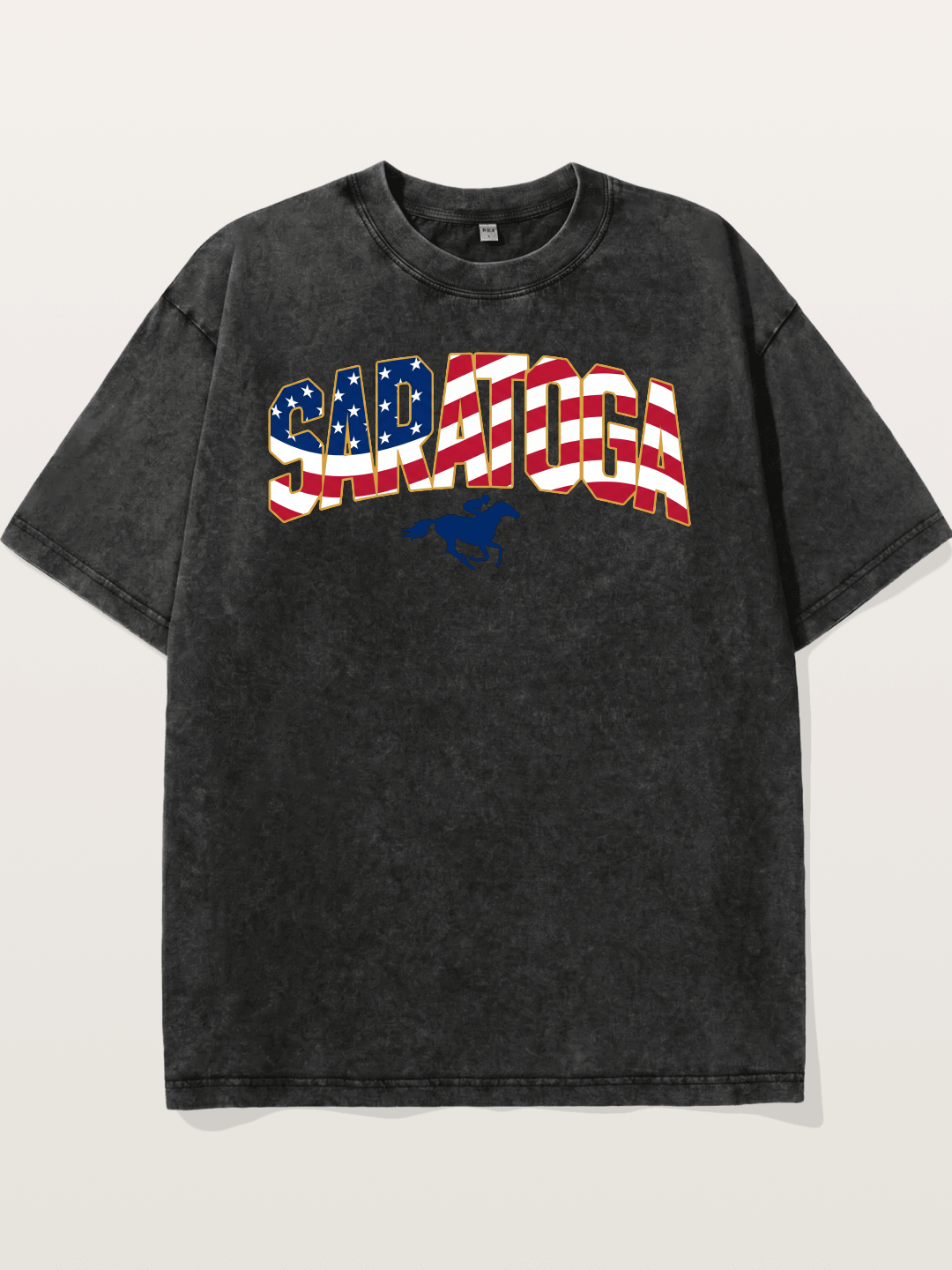 Saratoga Horse Racing American Colors Washed T-shirt