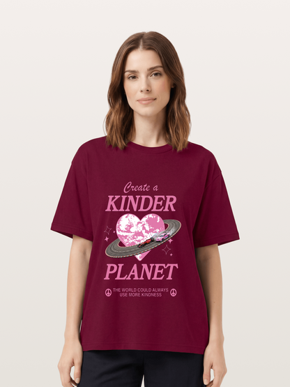 Pink Heart Earth Race Gildan T-shirt