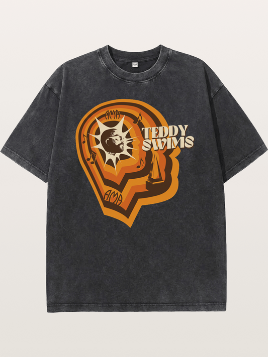 Teddy Swims Retro Ear Graphic Washed T-shirt