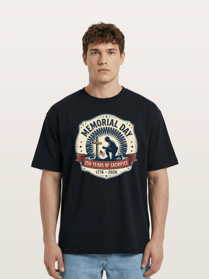 Memorial Day Vintage Sacrifice Badge Cotton T-shirt