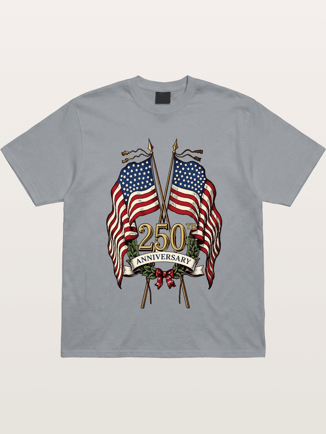 US Flags Anniversary Poster Gildan T-shirt
