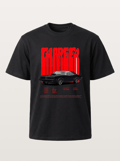 Red Charger Retro Muscle Print Gildan T-shirt
