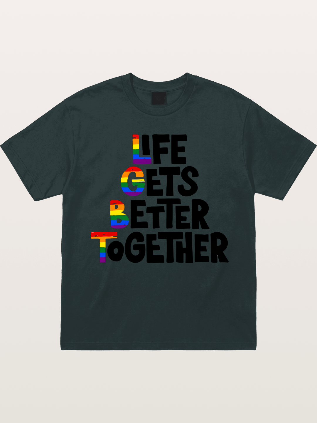 Together Pride Rainbow Quote Art Gildan T-shirt