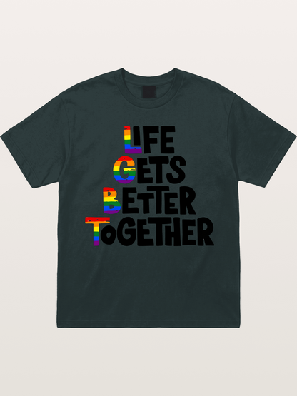 Together Pride Rainbow Quote Art Gildan T-shirt