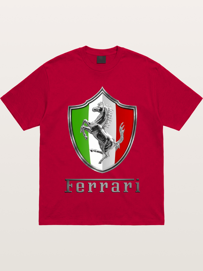 Ferrari Italian Flag Crest Gildan T-shirt