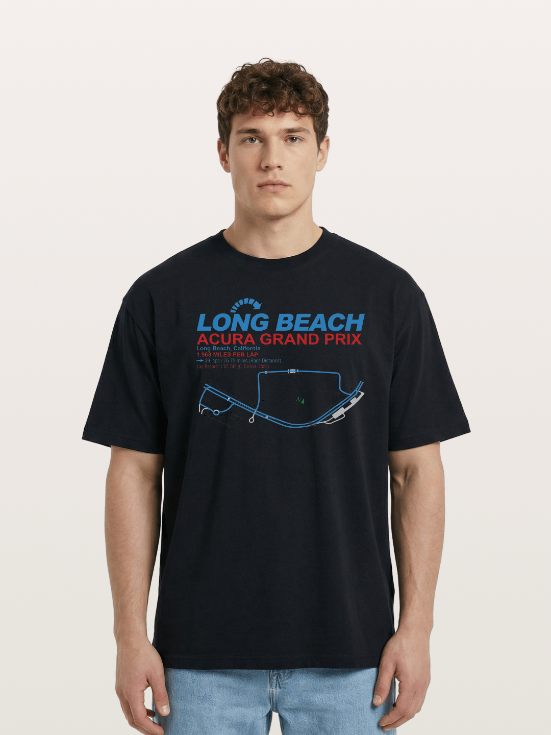 Long Beach Grand Prix Map Cotton T-shirt