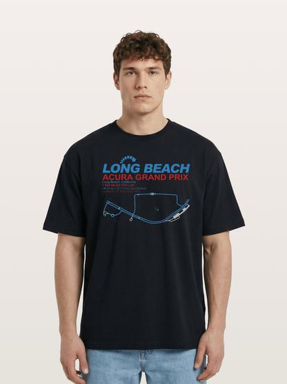 Long Beach Grand Prix Map Cotton T-shirt