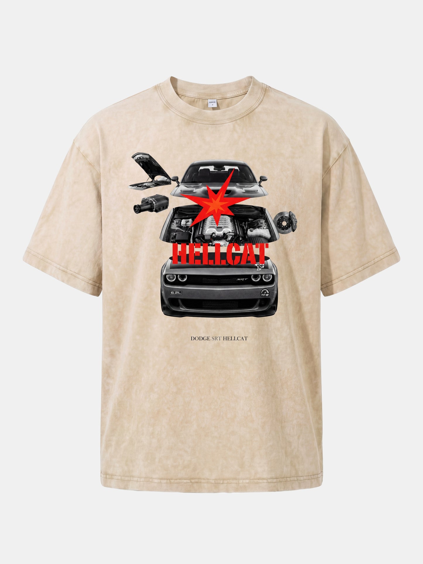 Engine Explode Hellcat Artwork Washed T-shirt
