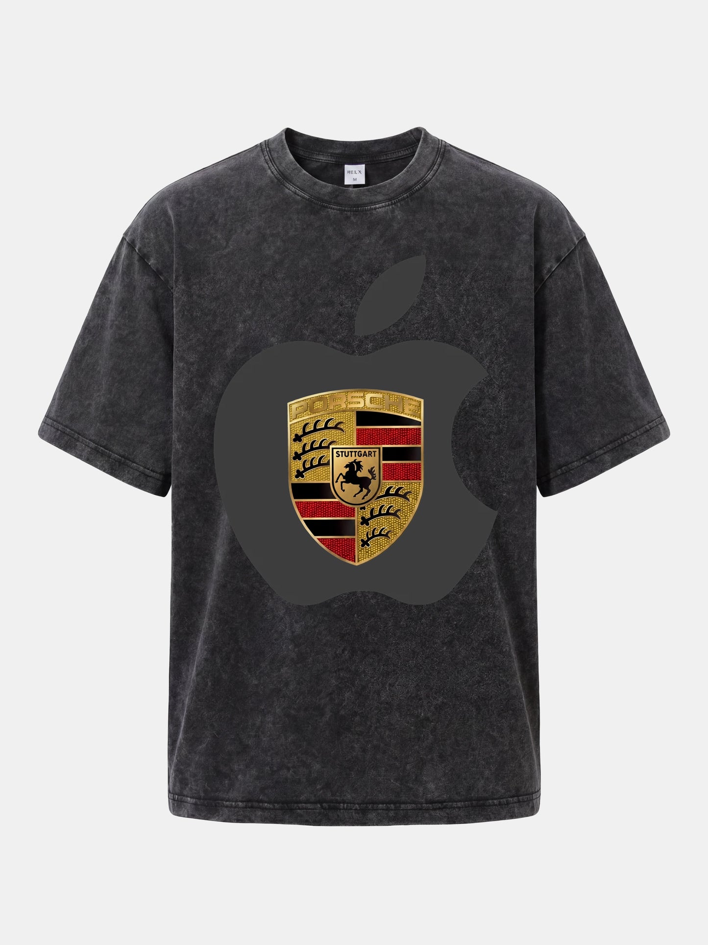Porsche Crest Inside Apple Outline Washed T-shirt