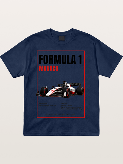 F1 Monaco LV Racing Car Poster Cotton T-shirt