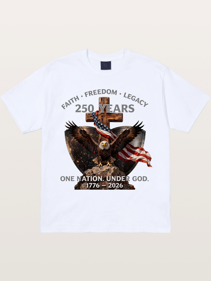 American Eagle Cross Faith Freedom Gildan T-shirt