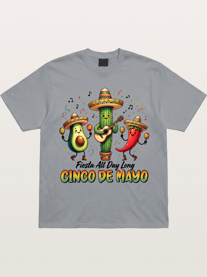 Mexican Fiesta Cartoon Characters Gildan T-shirt