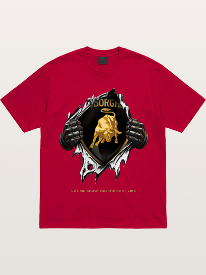 Lamborghini Bull Crest Tear Through Gildan T-shirt