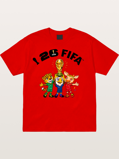 2026 FIFA Mascots Trophy Graphic Cotton T-shirt