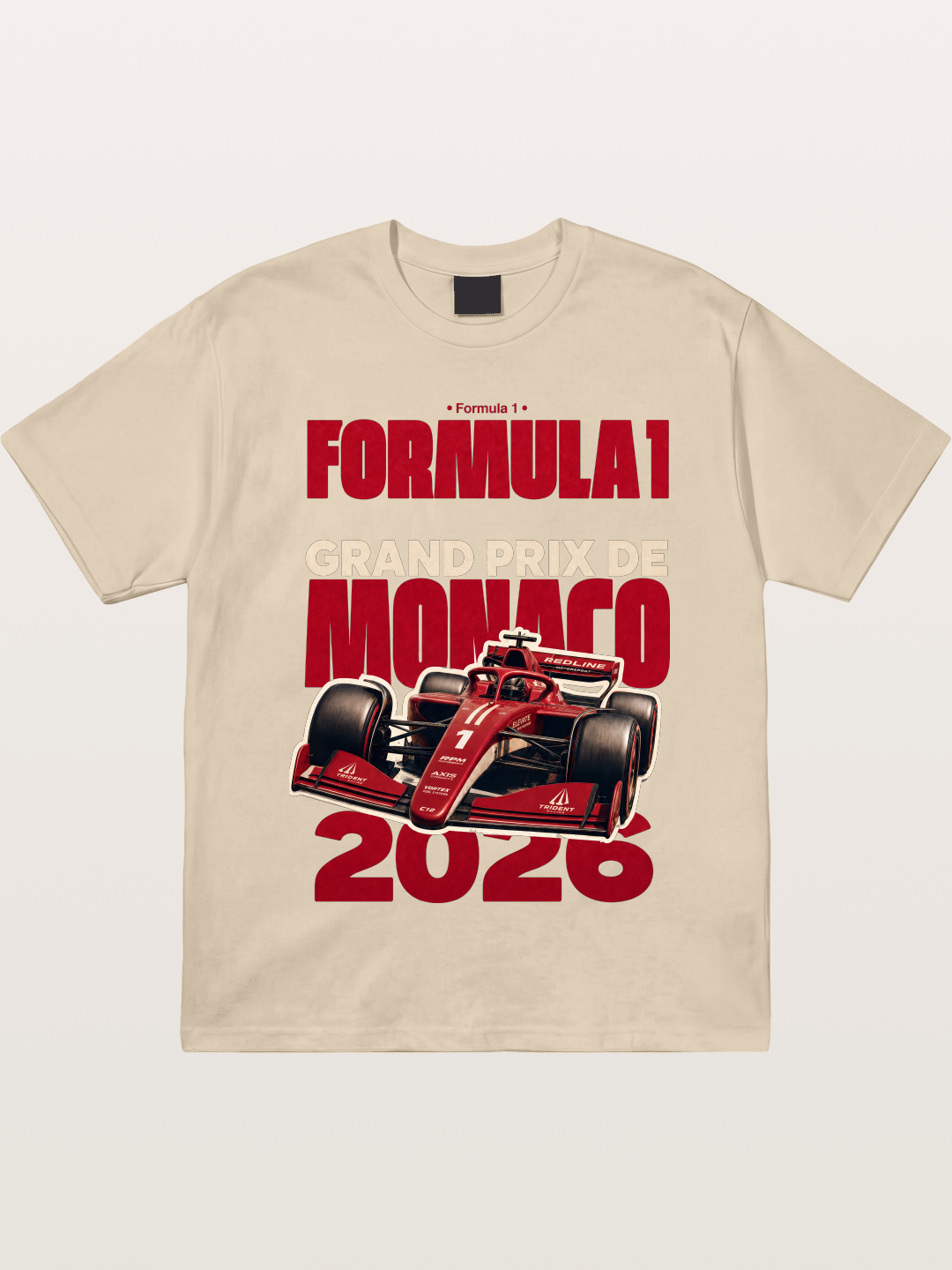 Monaco F1 2026 Red Print Gildan T-shirt