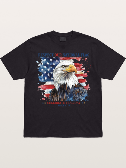 Watercolor Eagle Flag Day Art Gildan T-shirt