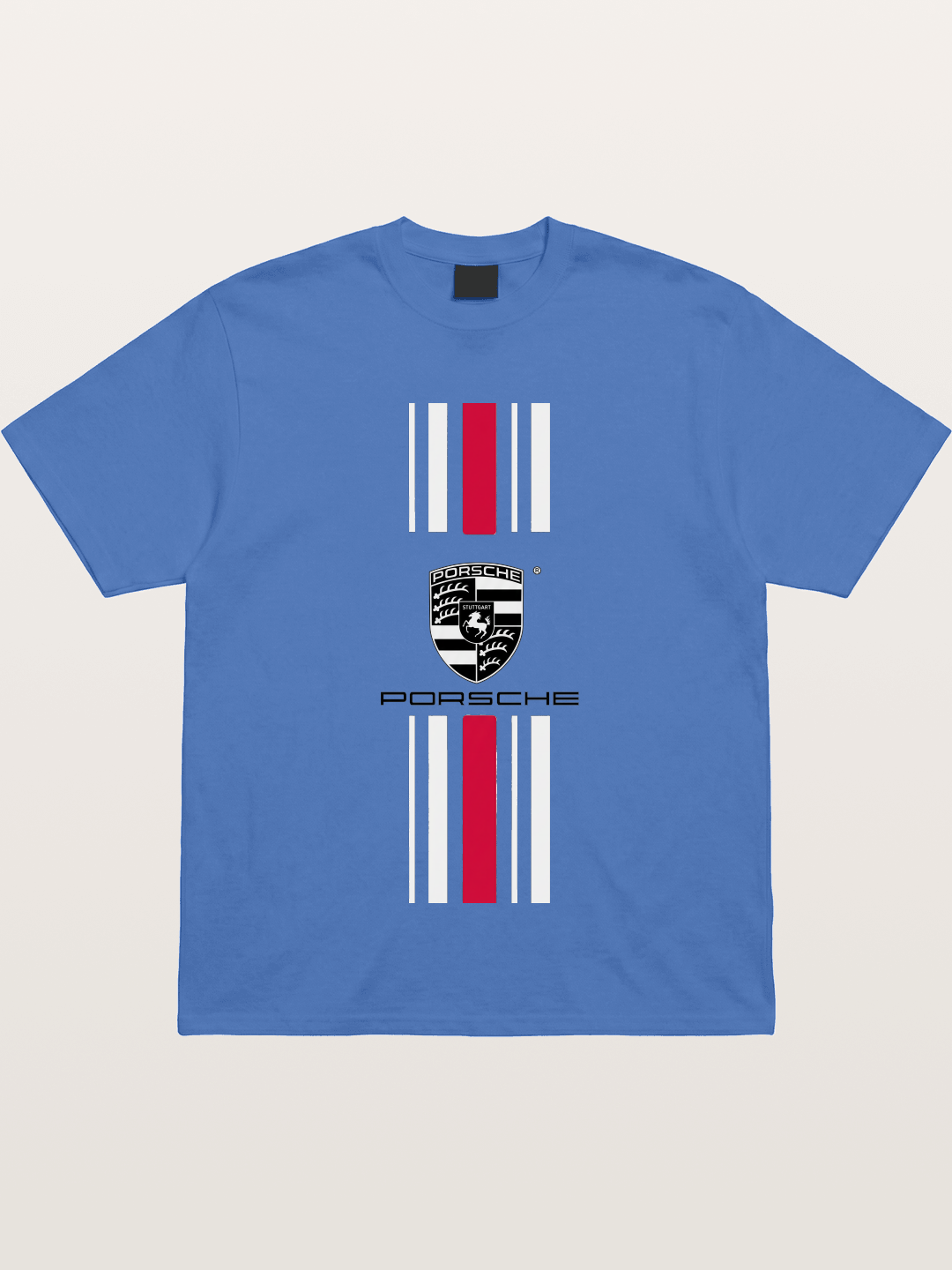 Porsche Crest Striped Design Gildan T-shirt
