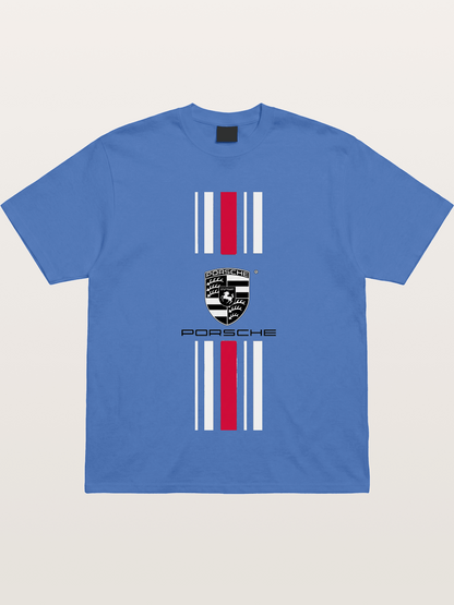 Porsche Crest Striped Design Gildan T-shirt