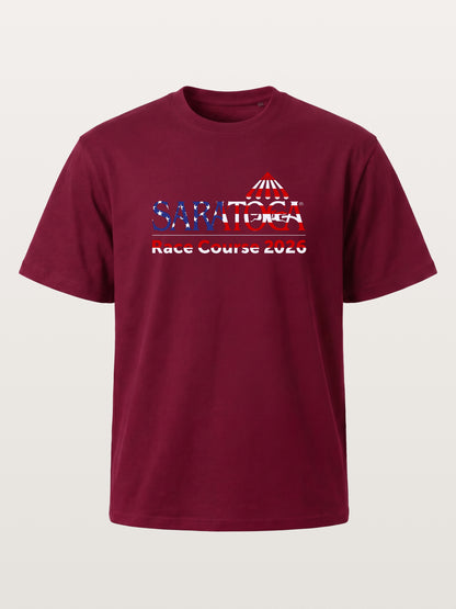 Saratoga Race Course Star Spangled Text Gildan T-shirt