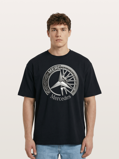 Mercedes Benz Wheel Emblem Art Cotton T-shirt