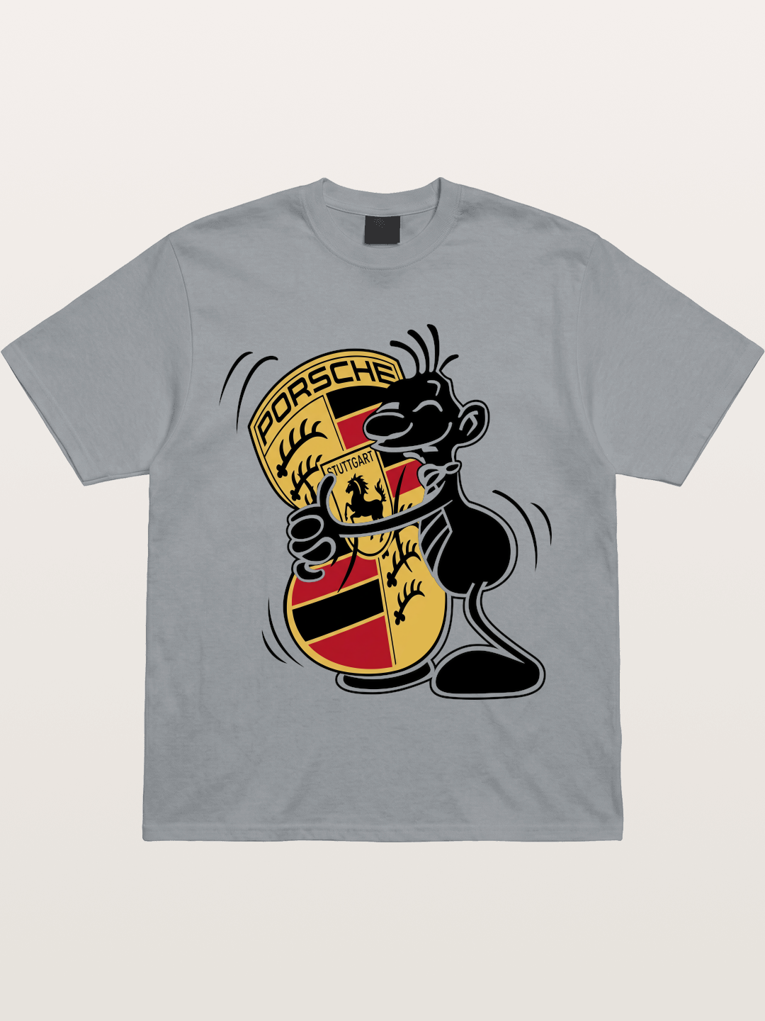 Character Hugging Porsche Crest Gildan T-shirt