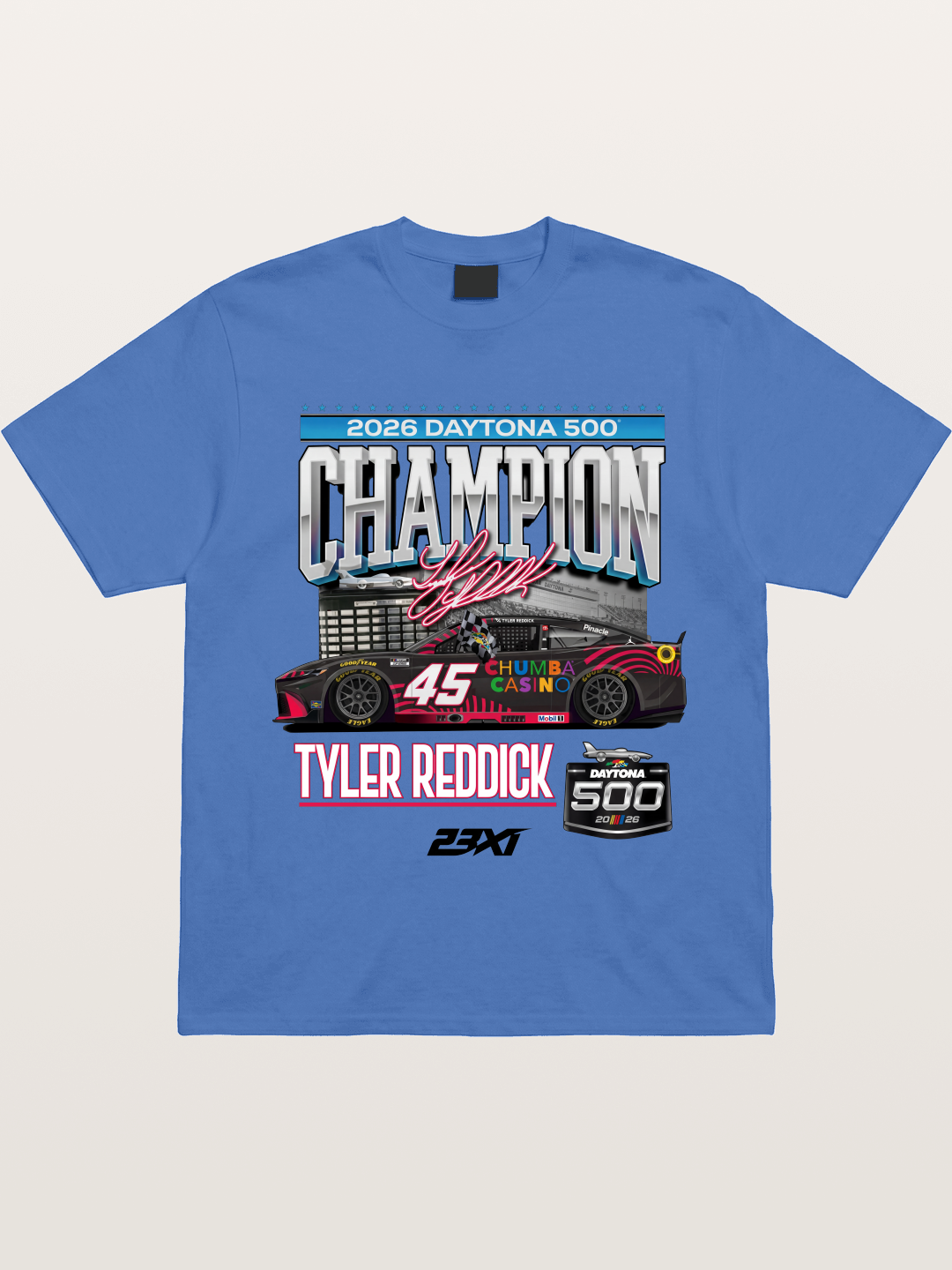 Tyler Reddick Daytona 500 Champion Print Gildan T-shirt