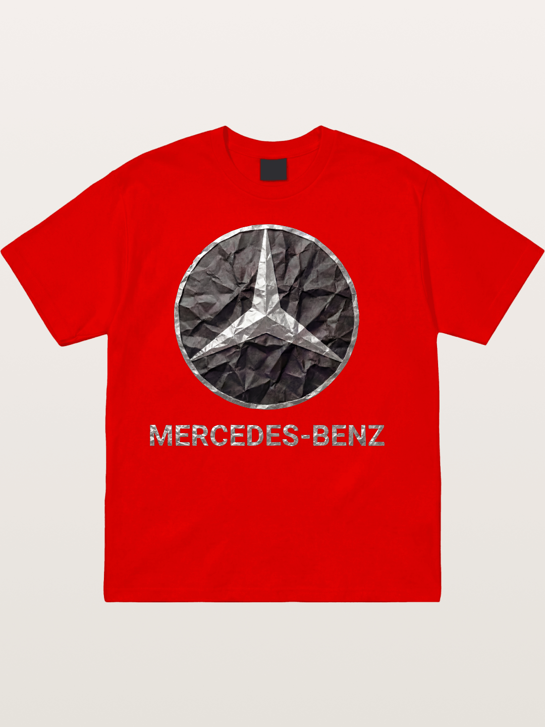 Mercedes Crumpled Paper Logo Cotton T-shirt