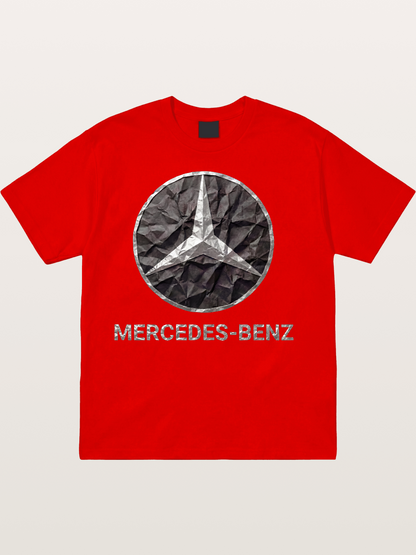Mercedes Crumpled Paper Logo Cotton T-shirt