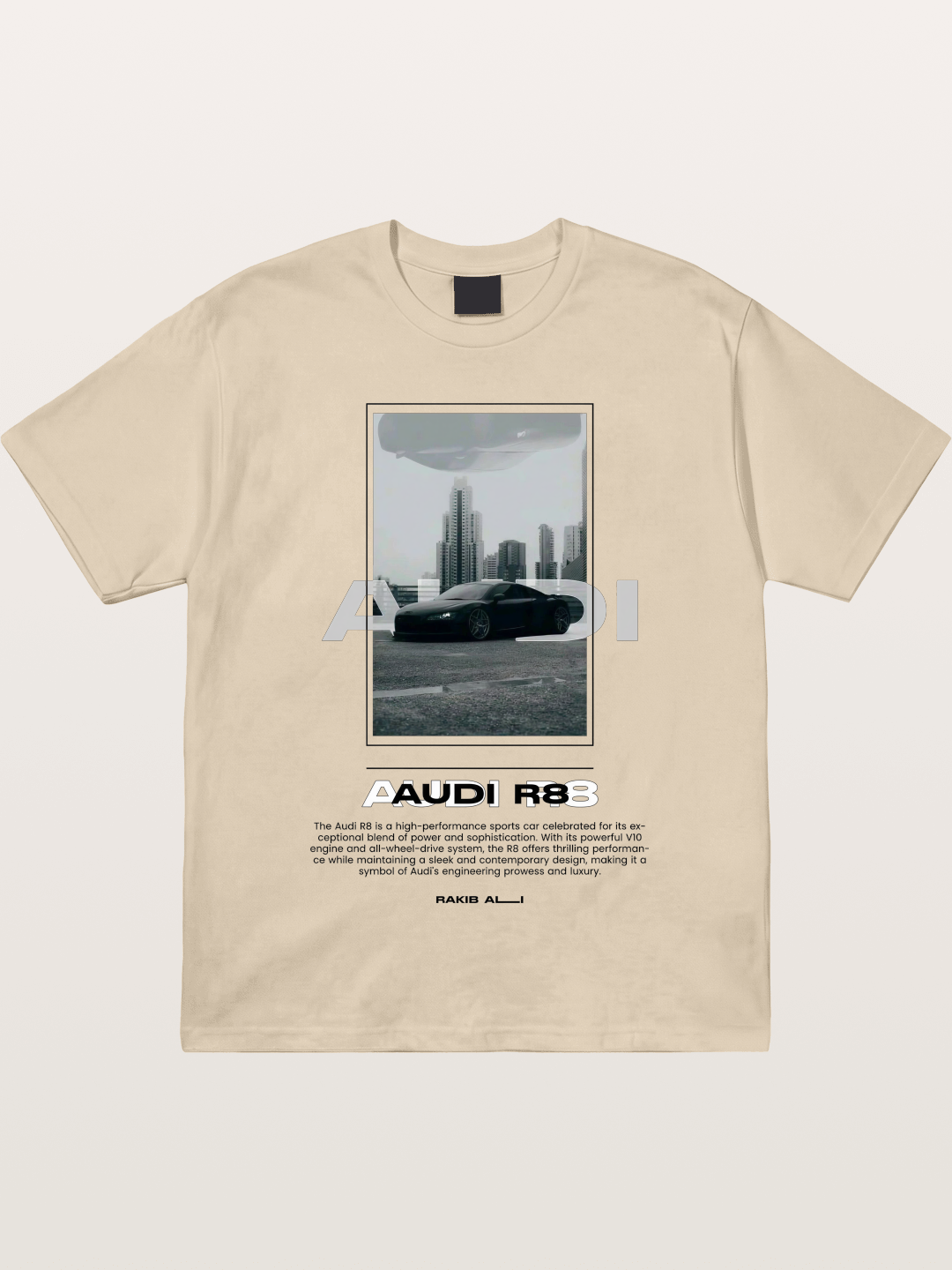 Audi R8 City Night Graphic Gildan T-shirt