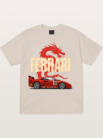 Ferrari F40 Red Dragon Theme Cotton T-shirt