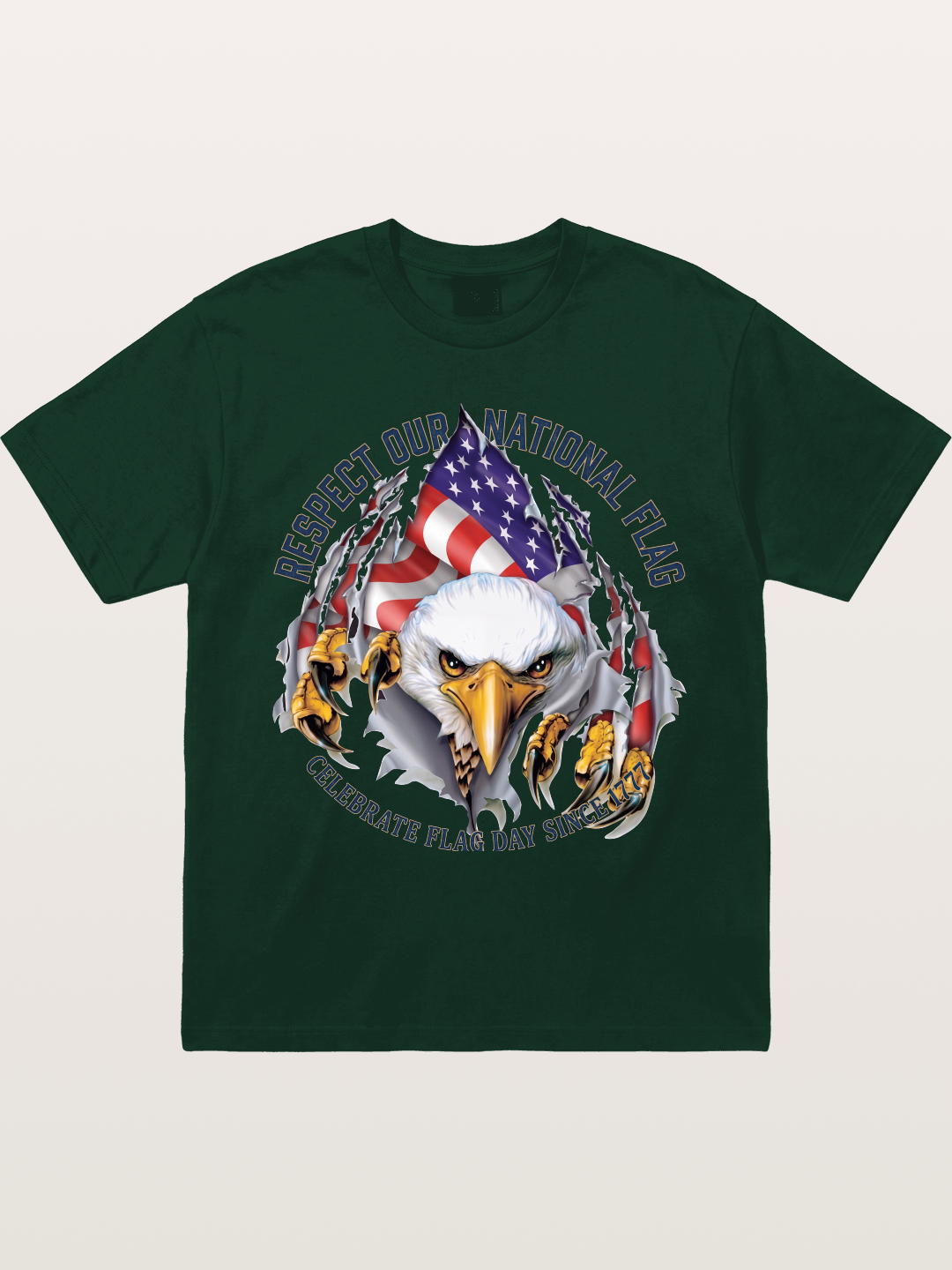 Ripped Flag Eagle Patriotic Print Gildan T-shirt