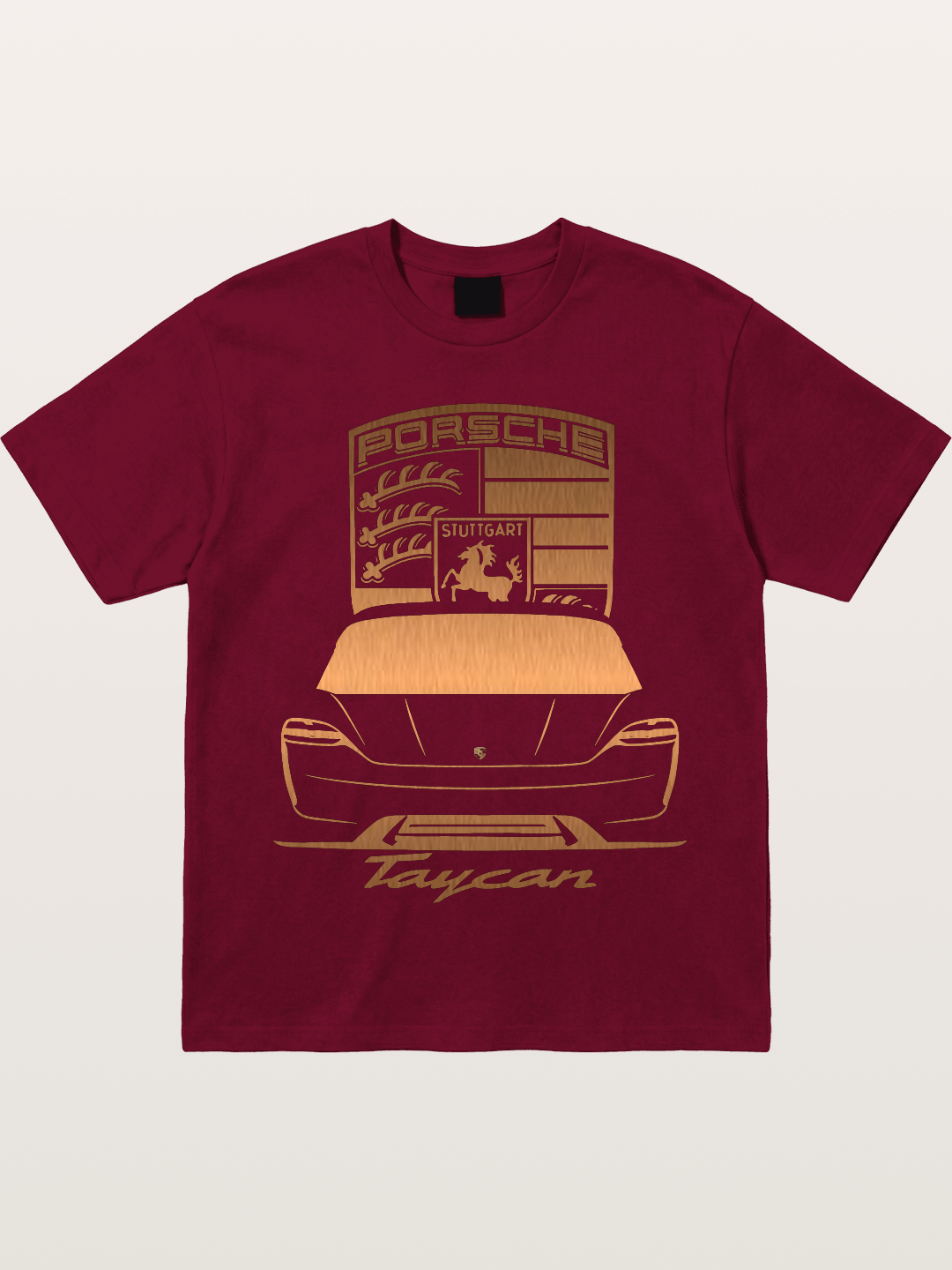 Porsche Taycan Copper Line Art Gildan T-shirt