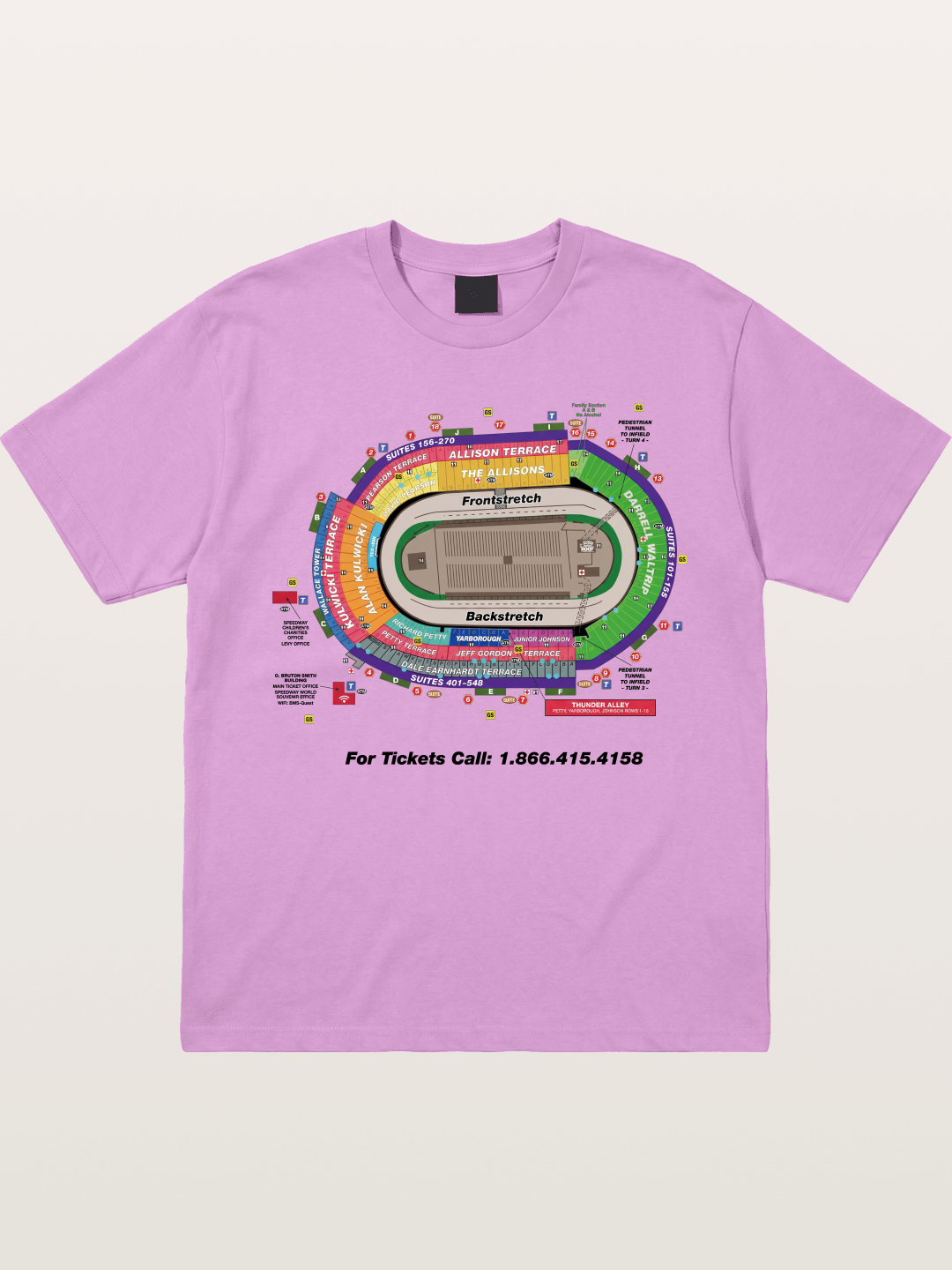 NASCAR Track Seating Map Art Print Gildan T-shirt