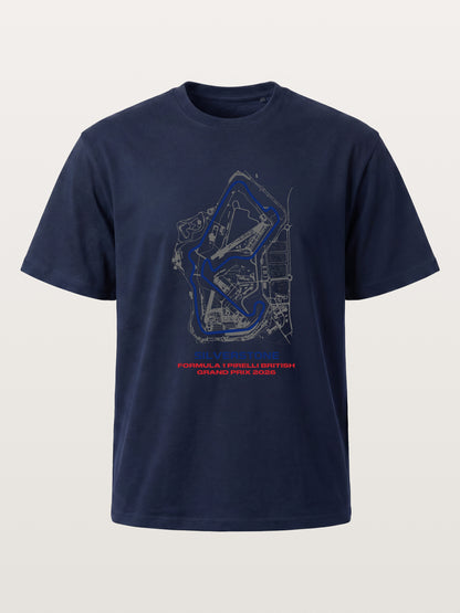 Silverstone Circuit Blueprint Layout Cotton T-shirt