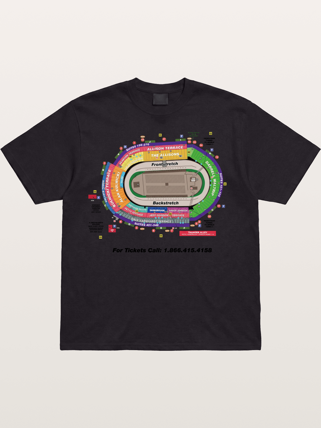 NASCAR Track Seating Map Art Print Cotton T-shirt