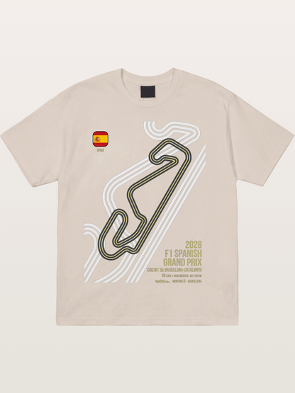 Spanish F1 Catalunya Circuit Layout Cotton T-shirt