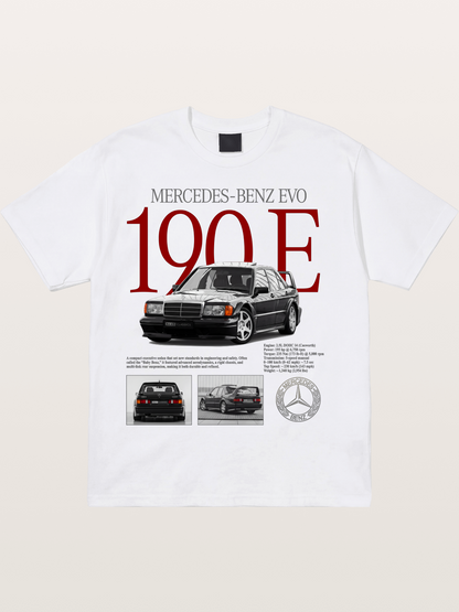 Mercedes-Benz 190E Retro Profile Cotton T-shirt