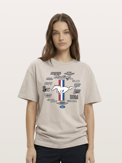 Ford Mustang Generations Badge Collection Cotton T-shirt