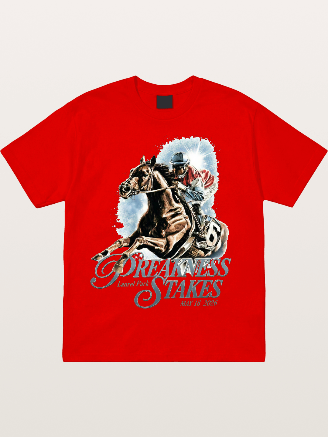 Preakness Stakes Jockey Poster Cotton T-shirt