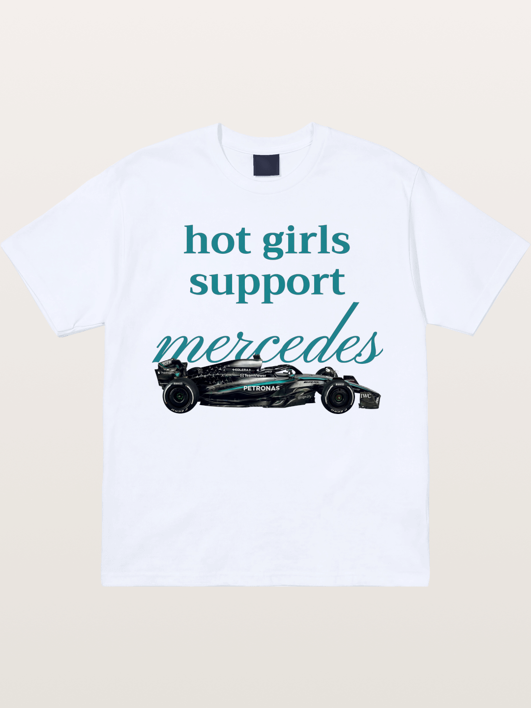 Mercedes F1 Racing Text Print Gildan T-shirt