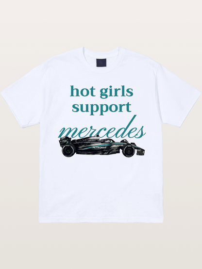 Mercedes F1 Racing Text Print Gildan T-shirt