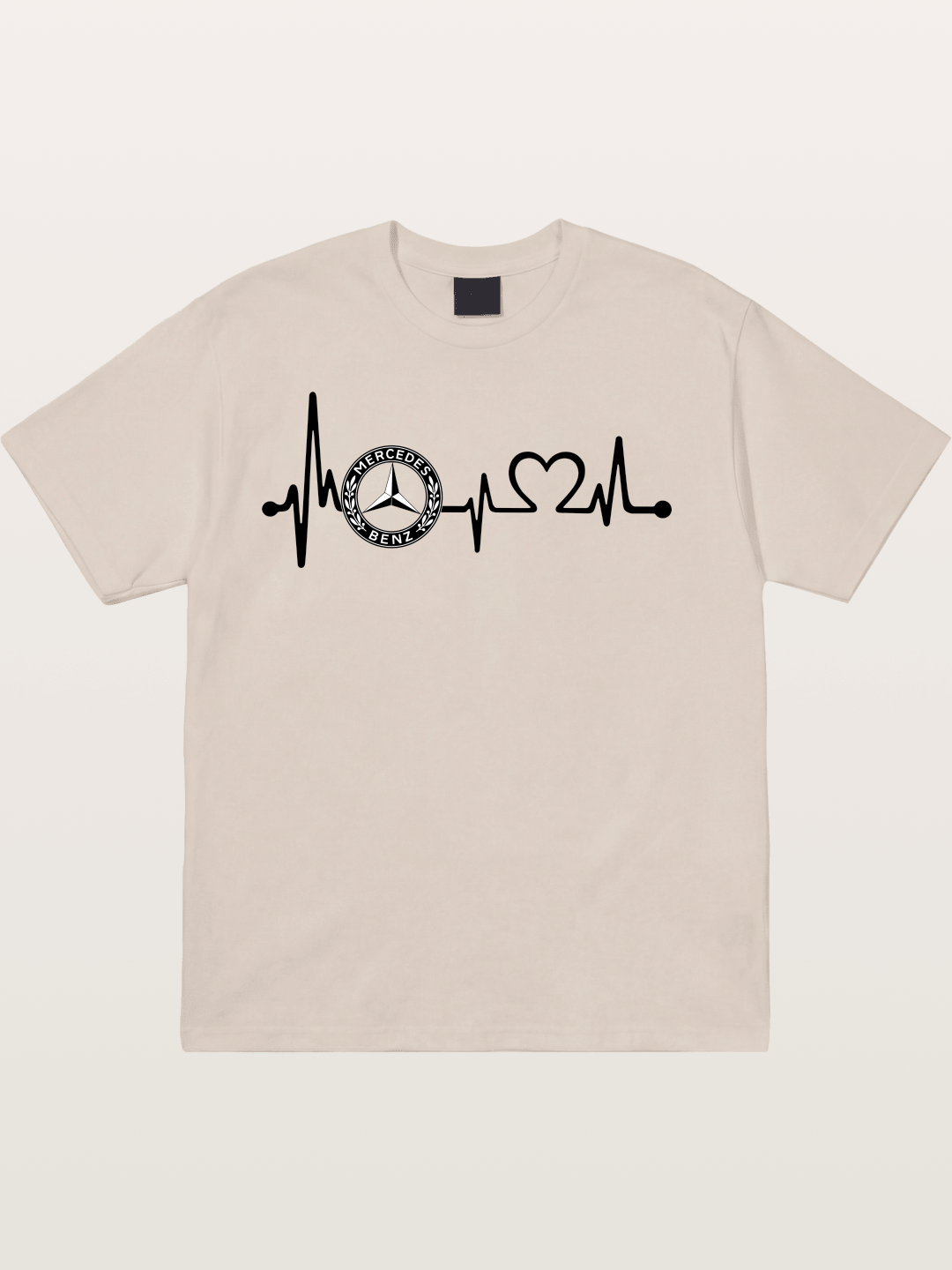 Mercedes Heartbeat Logo Art Cotton T-shirt