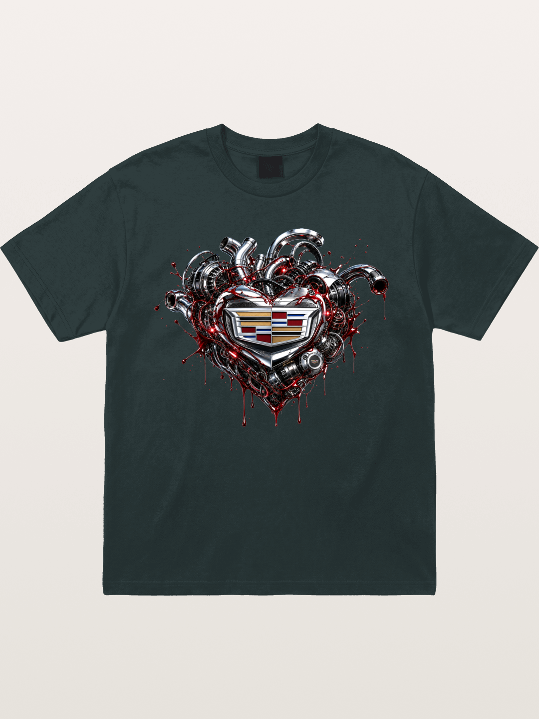Cadillac Engine Heart Design Gildan T-shirt