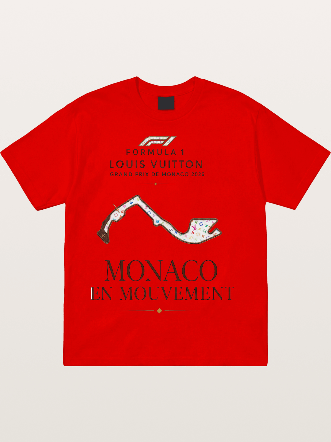 LV x F1 Monaco Track Art Cotton T-shirt
