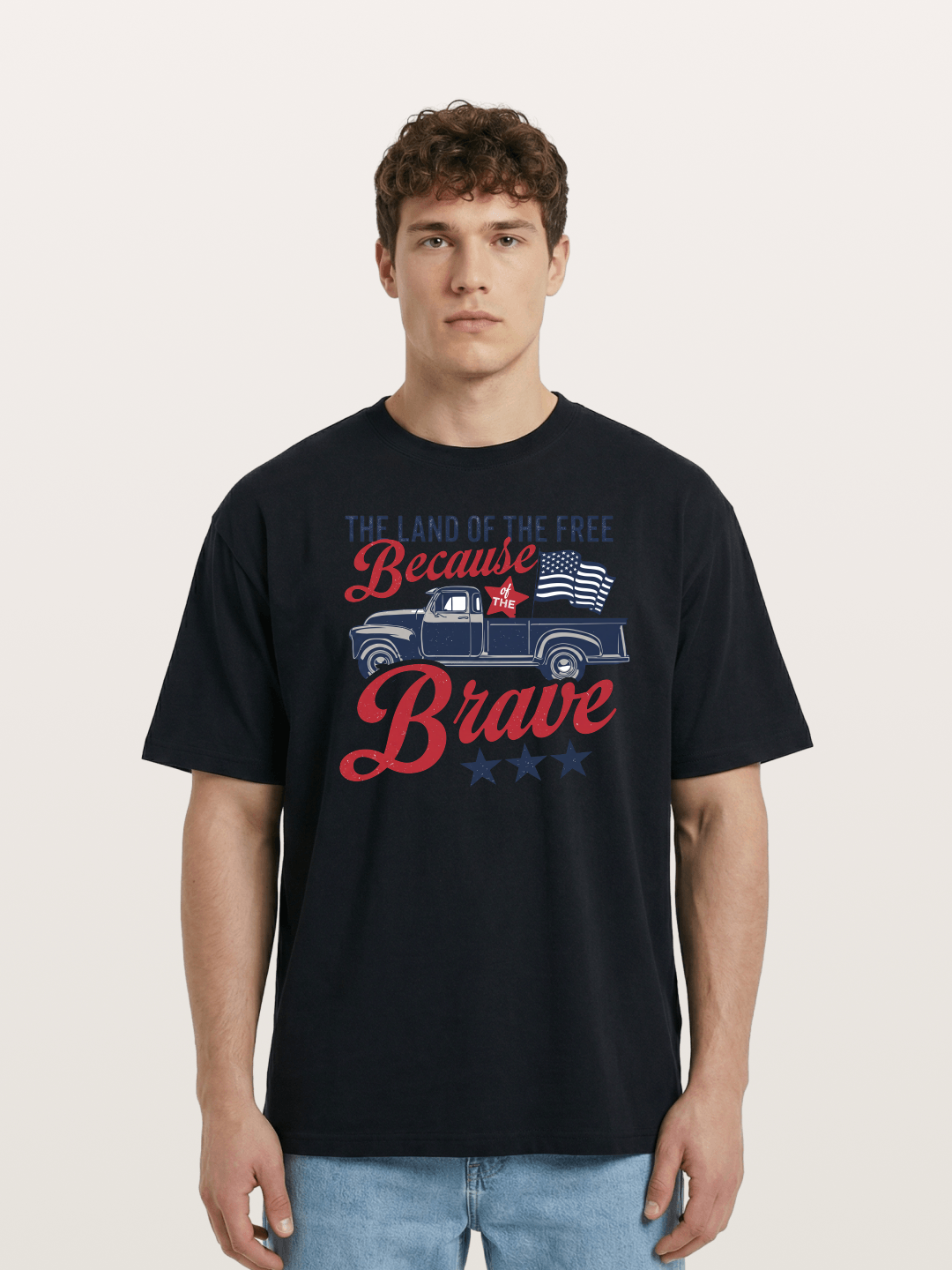 Land of the Free Vintage American Truck Cotton T-shirt