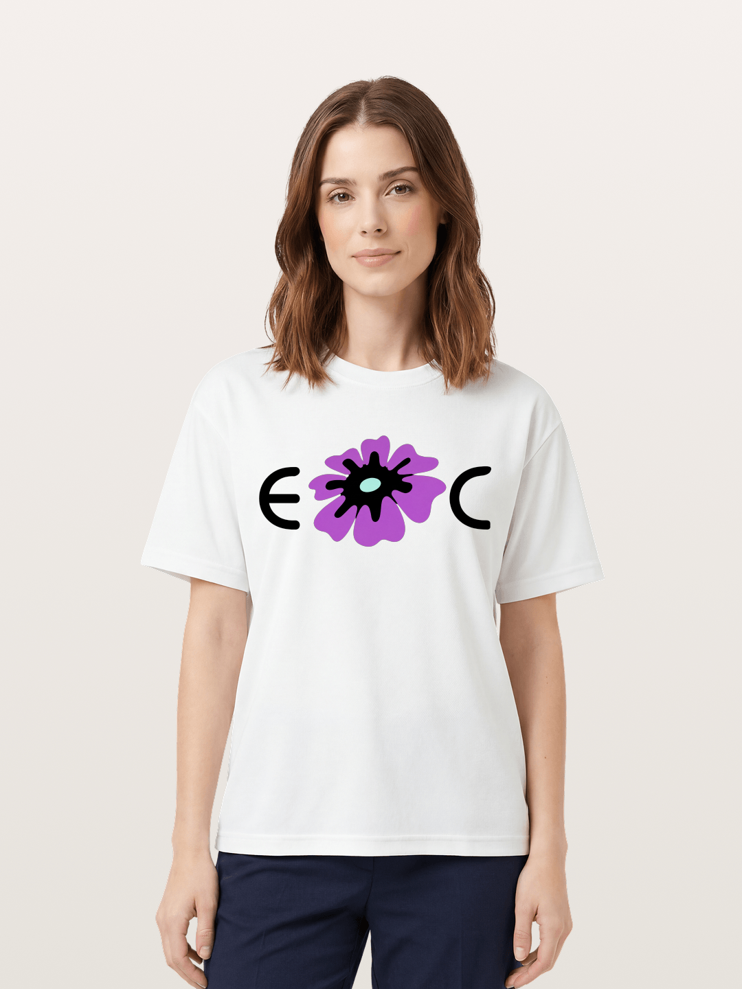 Purple EDC Daisy Silhouette Cotton T-shirt