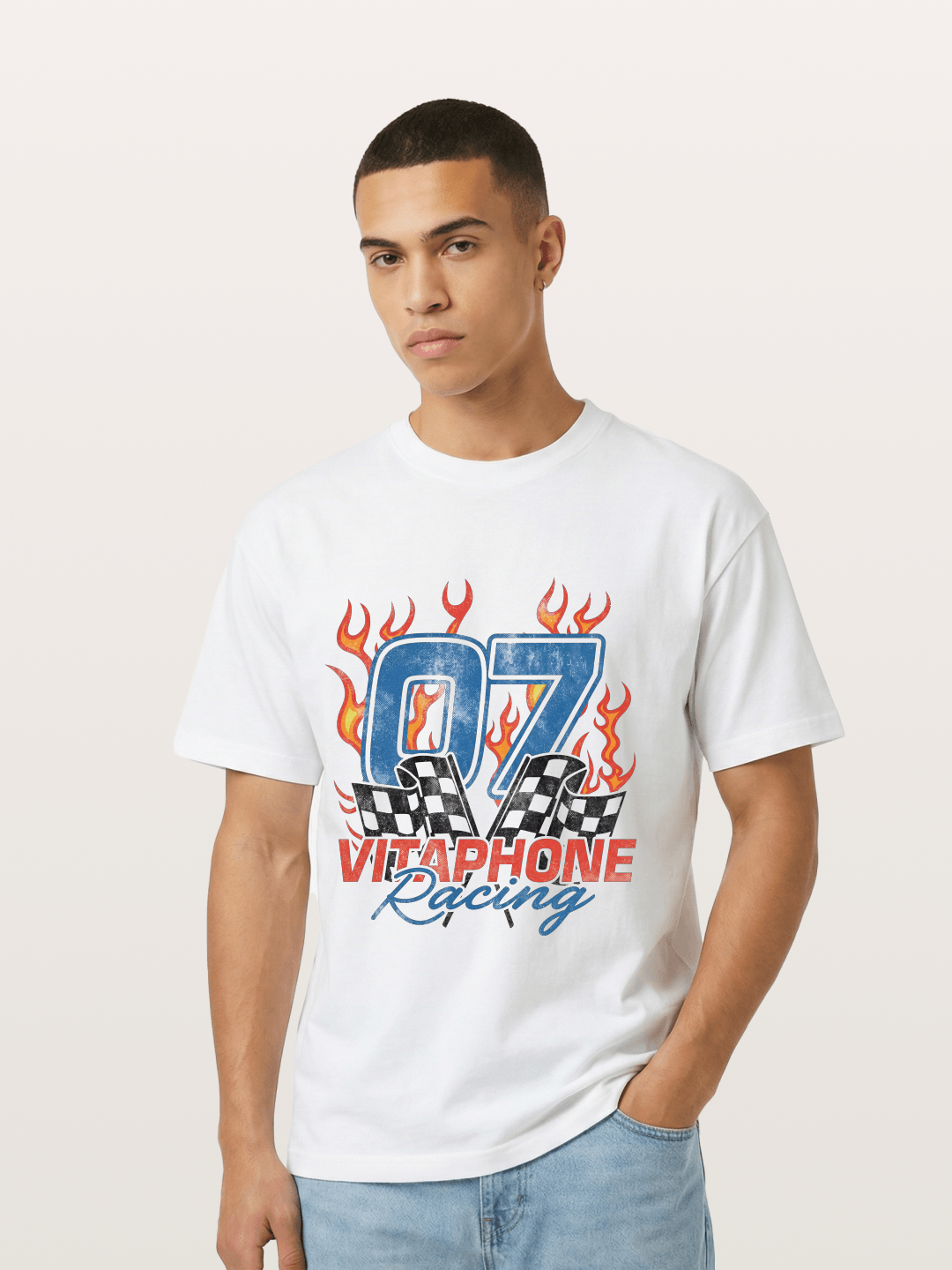 07 Racing Flame Gildan T-shirt