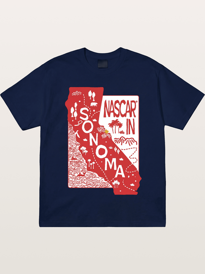 Sonoma Raceway California Outline Gildan T-shirt