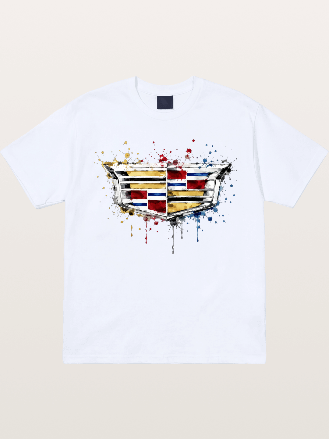 Cadillac Watercolor Logo Print Gildan T-shirt
